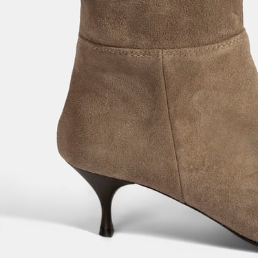  Kadın Vizon İnce Topuklu Süet Bot