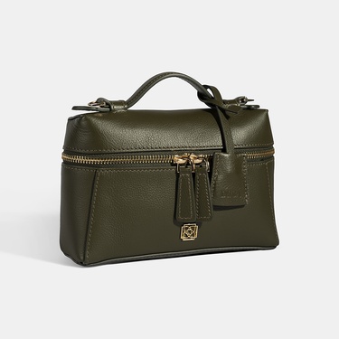  Kadın Yeşil Omuz Askılı Mini Deri El Çantası