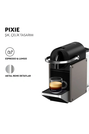  Nespresso D62 Pixie Kahve Makinesi, Gümüş