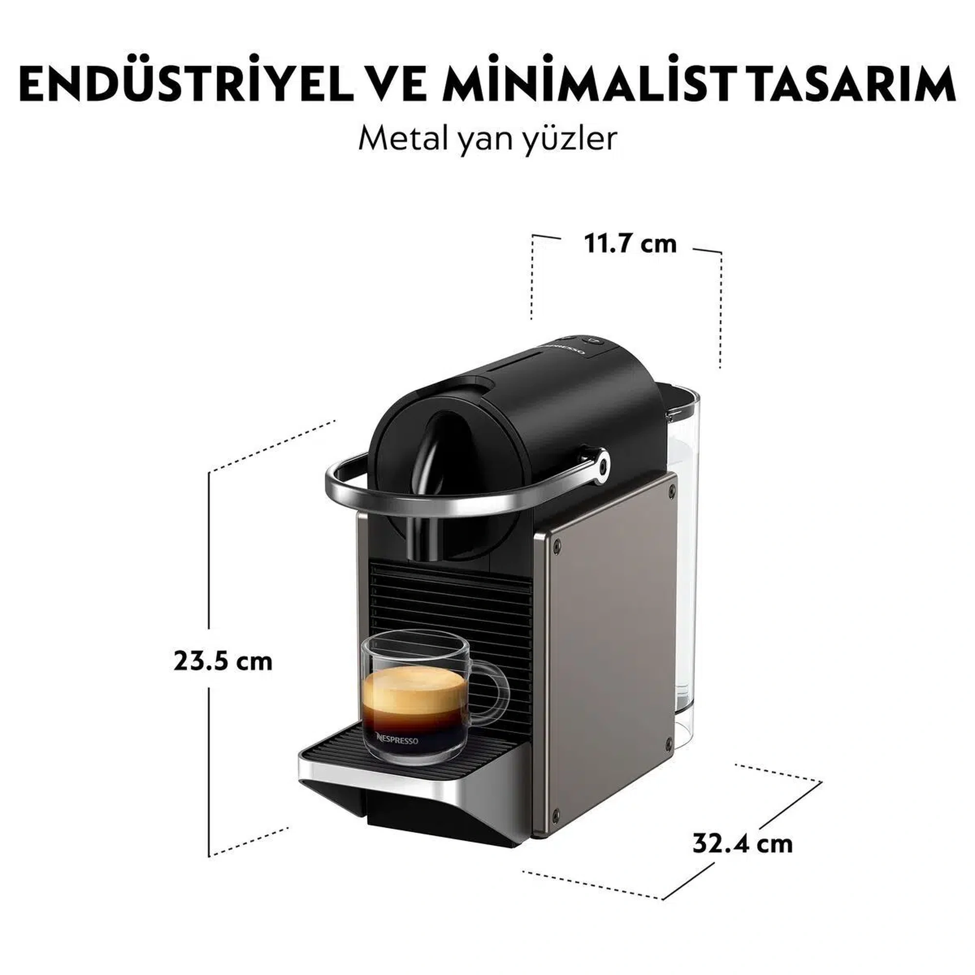 Nespresso C62 Pixie Espresso Kahve Makinesi,Titan