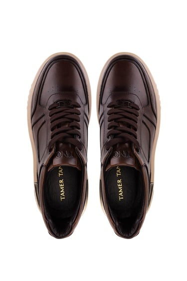  Tamer Tanca Erkek Hakiki Deri Taba Sneakers & Spor Ayakkabı