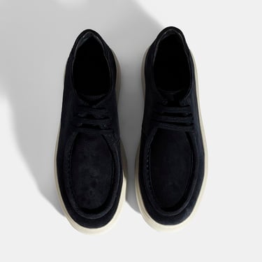  Erkek Lacivert Bağcıklı Süet Deri Günlük Ayakkabı