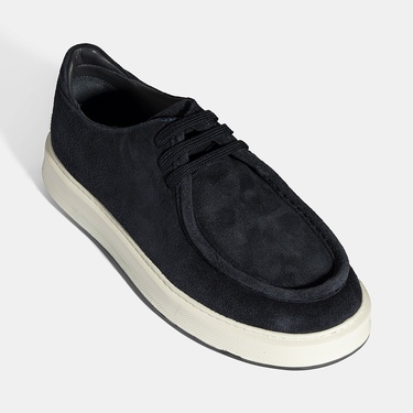  Erkek Lacivert Bağcıklı Süet Deri Günlük Ayakkabı