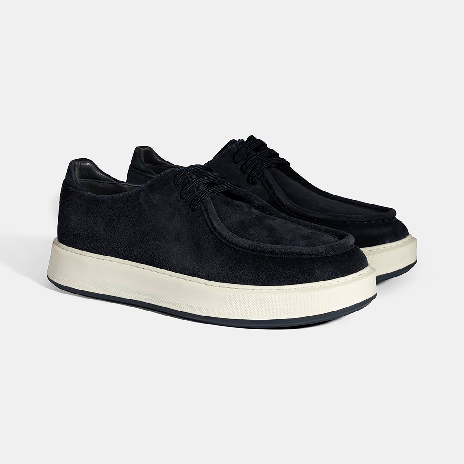  Erkek Lacivert Bağcıklı Süet Deri Günlük Ayakkabı