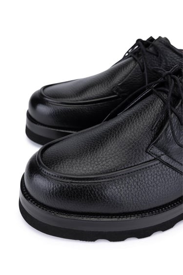  Tamer Tanca Erkek Hakiki Deri Siyah Casual Ayakkabı