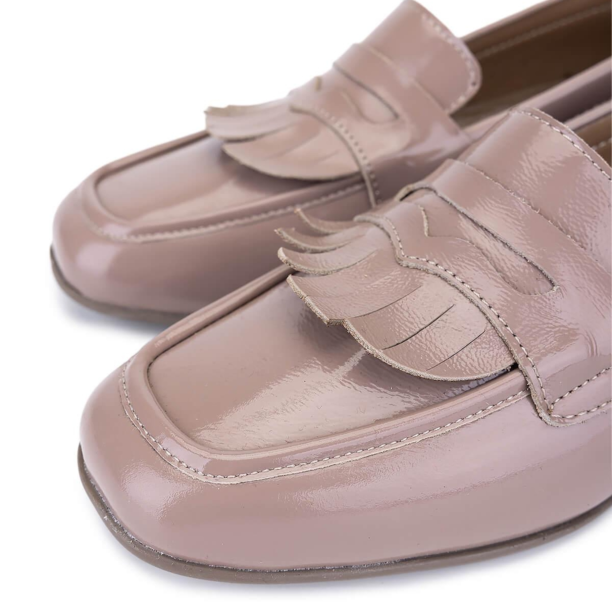 Tamer Tanca Kadın Hakiki Deri Vizon Rugan Loafer Ayakkabı