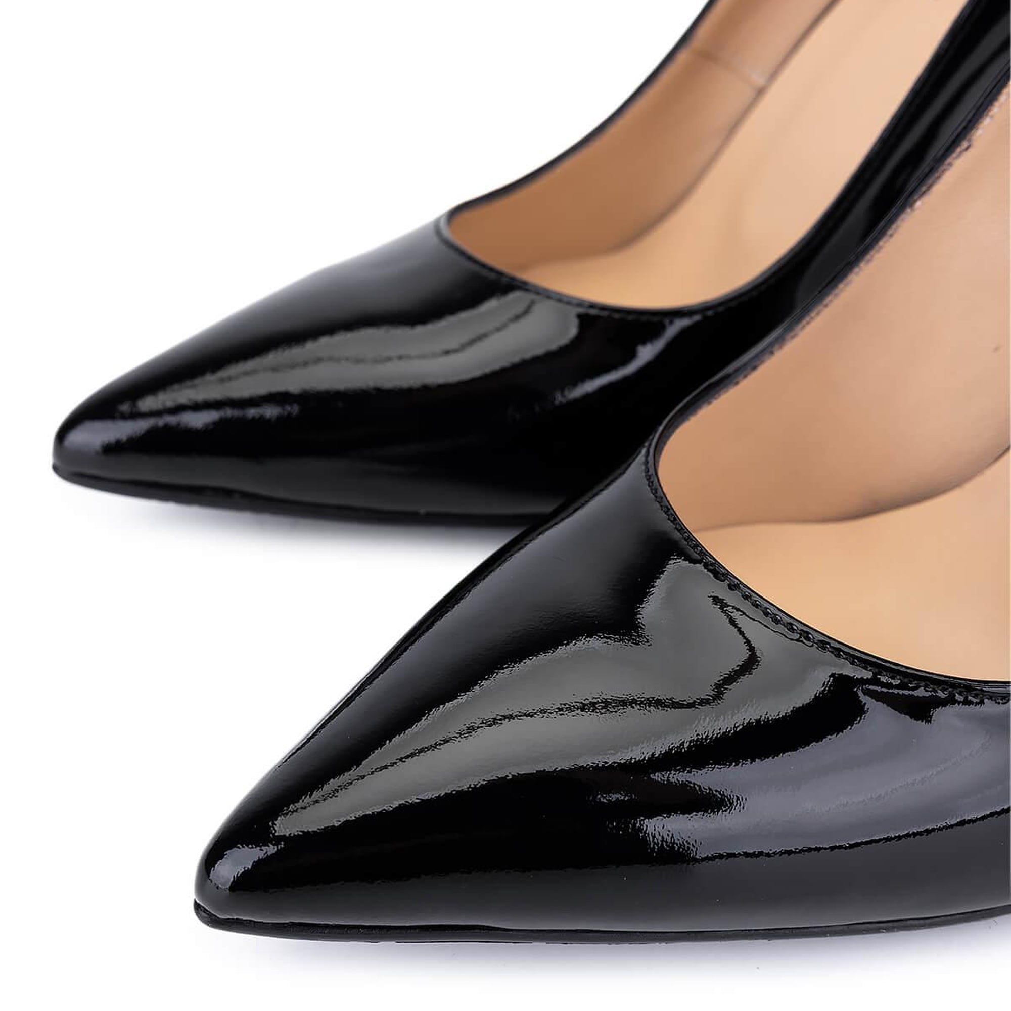 Tamer Tanca Kadın Hakiki Deri Siyah Rugan Topuklu Ayakkabı