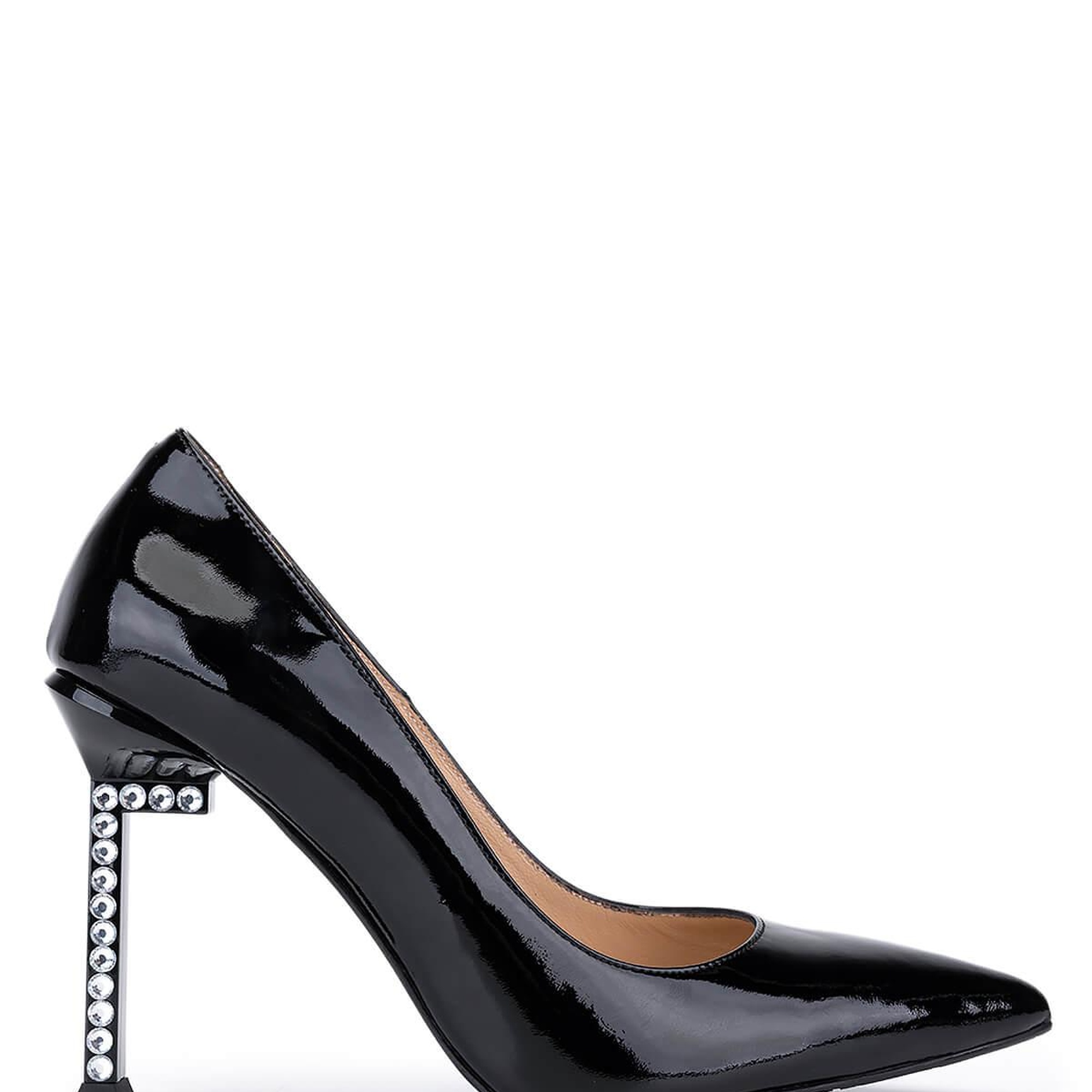 Tamer Tanca Kadın Hakiki Deri Siyah Rugan Topuklu Ayakkabı