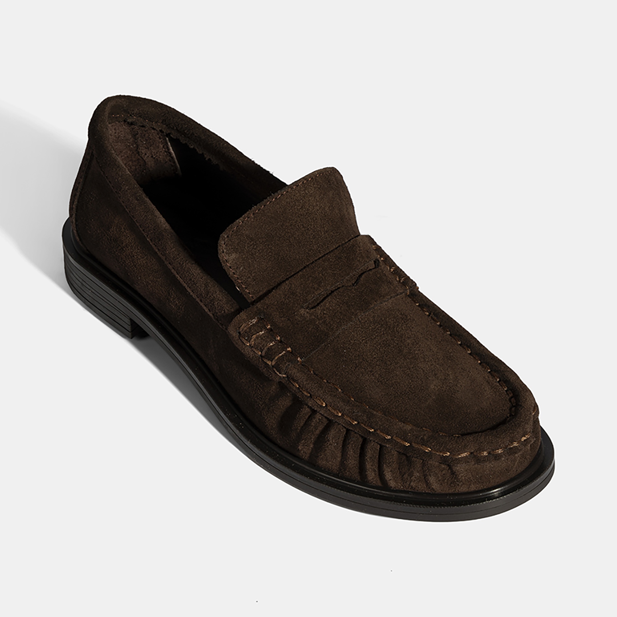 Kadın Kahve Süet Deri Loafer