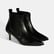Kadın Siyah Lastikli İnce Topuklu Deri Bot