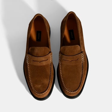  Erkek Taba Süet Deri Loafer