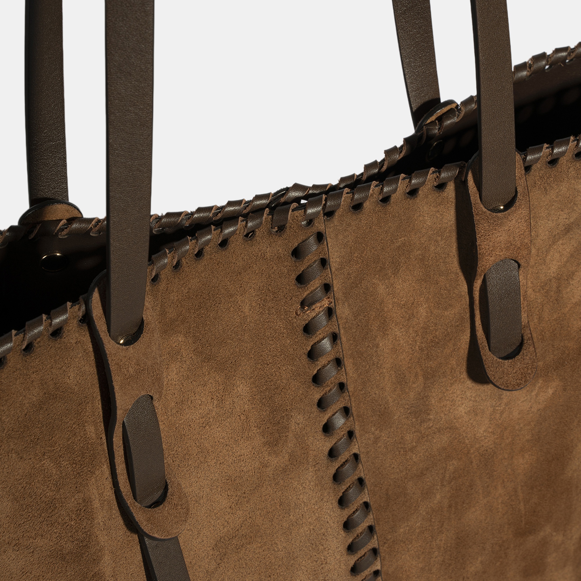 Kadın Taba Süet Deri Omuz Çantası