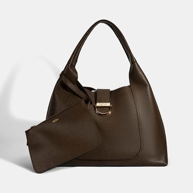  Kadın Acı Kahve Cüzdan Aksesuarlı Deri Omuz Çantası