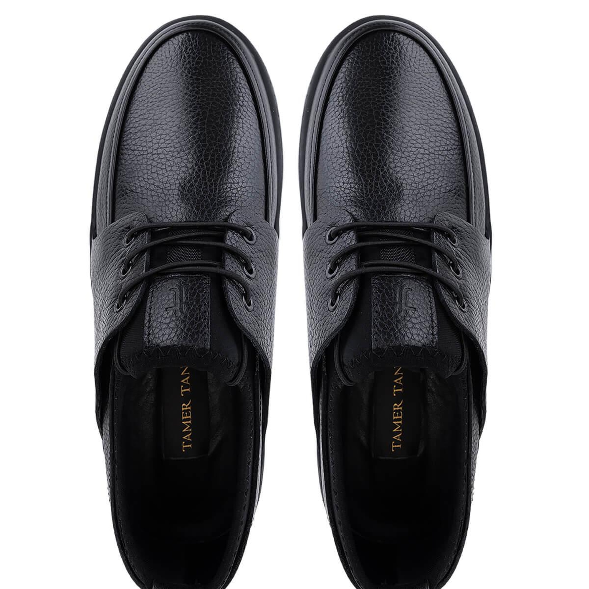 Tamer Tanca Erkek Hakiki Deri Siyah Casual Ayakkabı