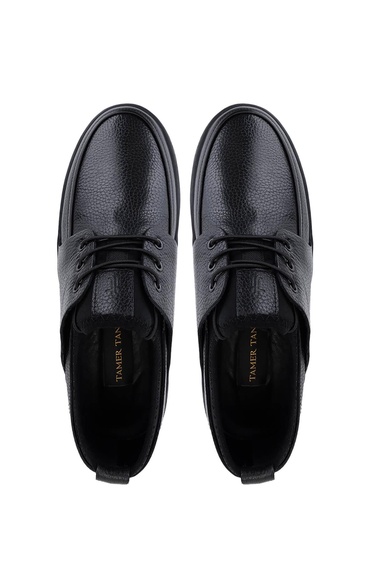  Tamer Tanca Erkek Hakiki Deri Siyah Casual Ayakkabı