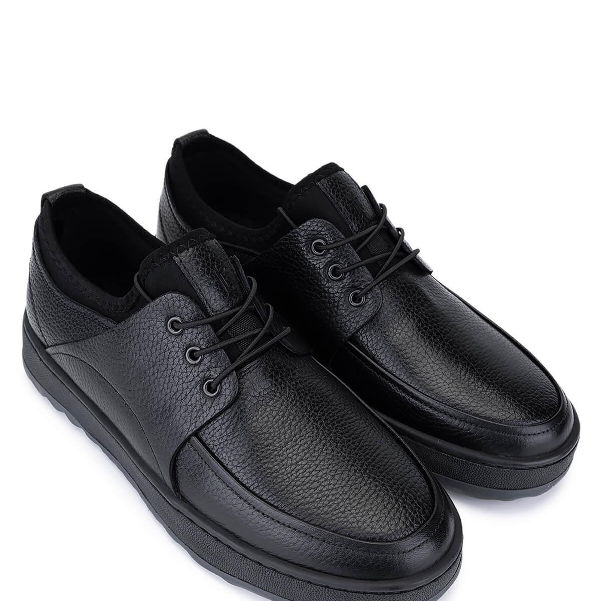 Tamer Tanca Erkek Hakiki Deri Siyah Casual Ayakkabı