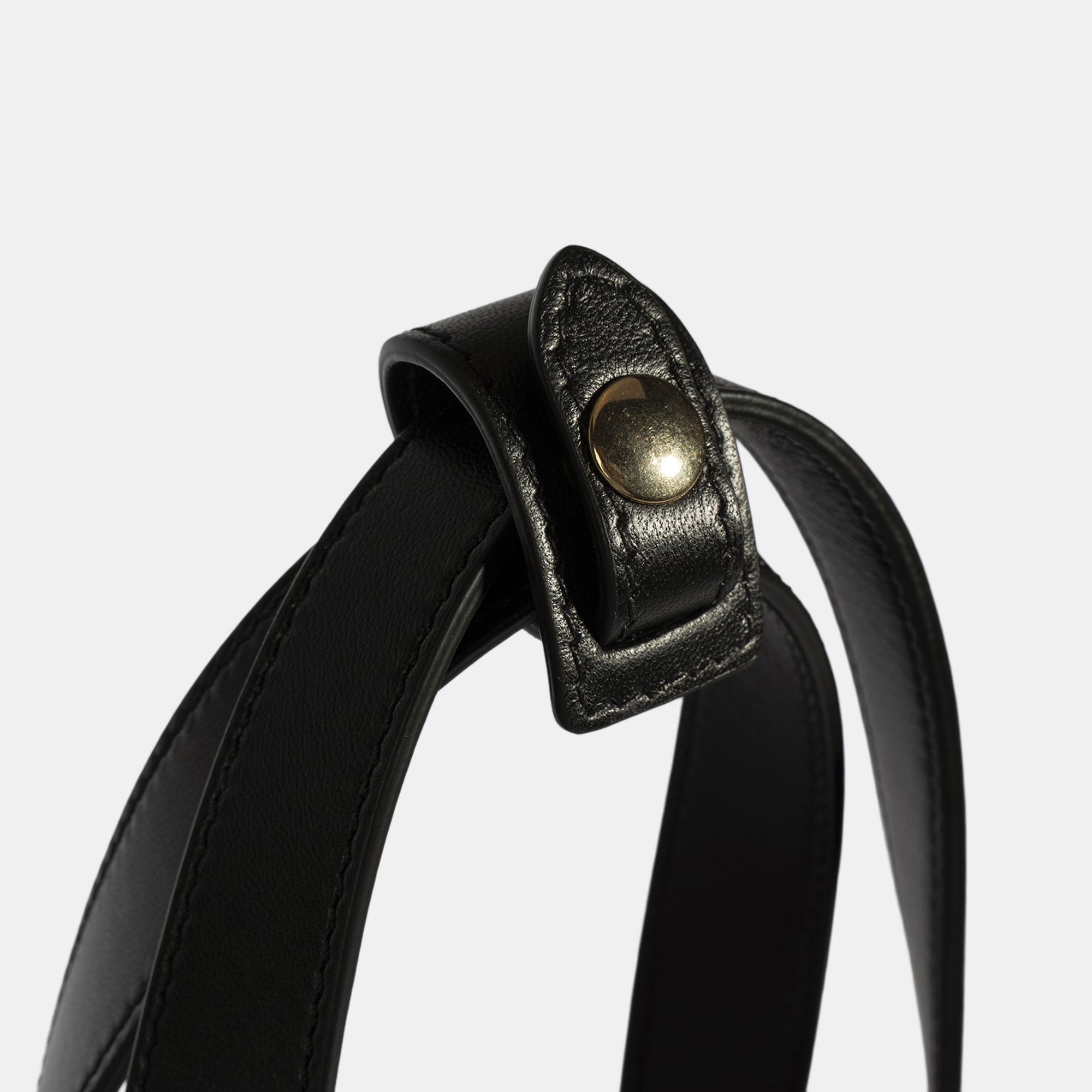 Kadın Siyah Monogram Logolu Deri Omuz Çantası