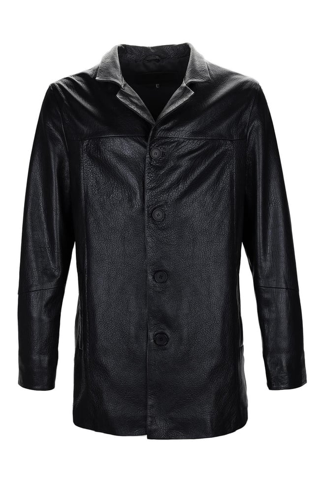  Tamer Tanca Erkek Hakiki Deri Siyah Jumbo Mont