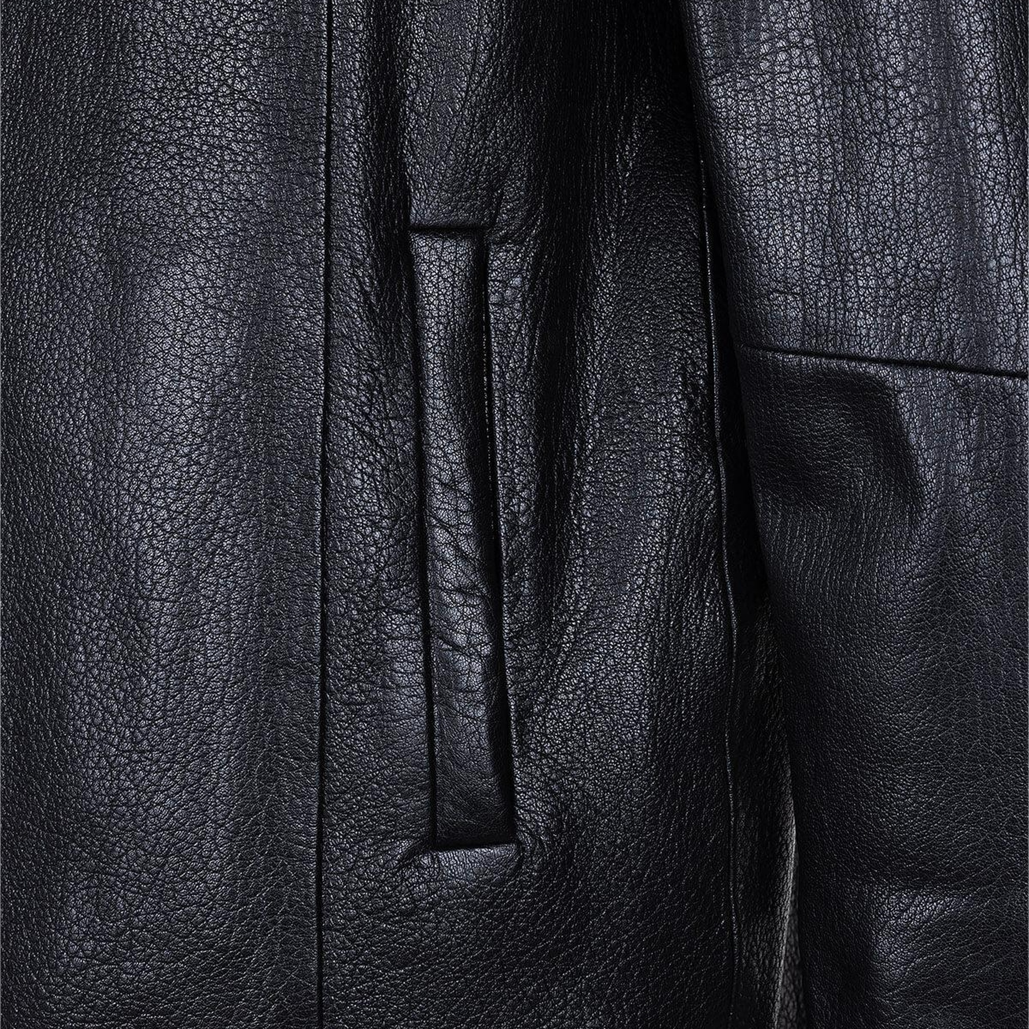 Tamer Tanca Erkek Hakiki Deri Siyah Jumbo Mont