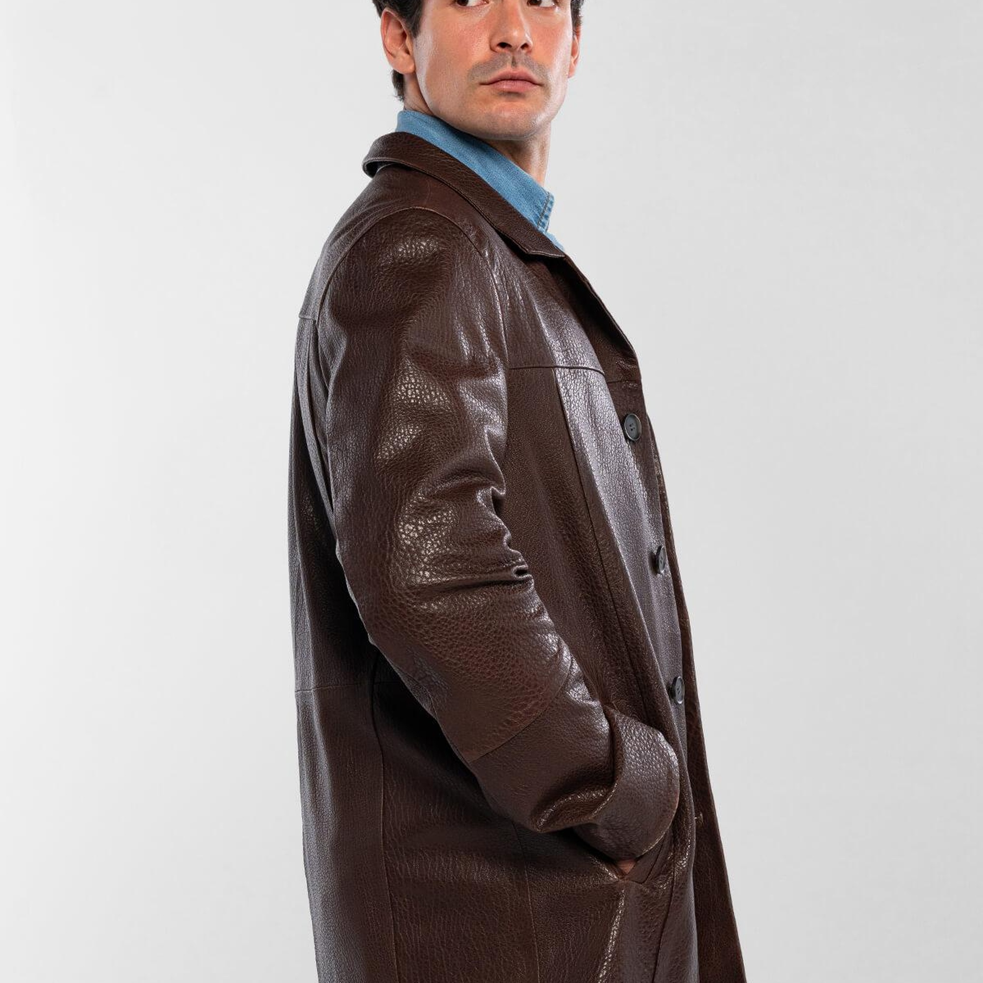 Tamer Tanca Erkek Hakiki Deri Viski Jumbo Mont