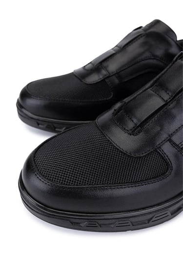  Tamer Tanca Erkek Hakiki Deri Siyah Sneakers & Spor Bot