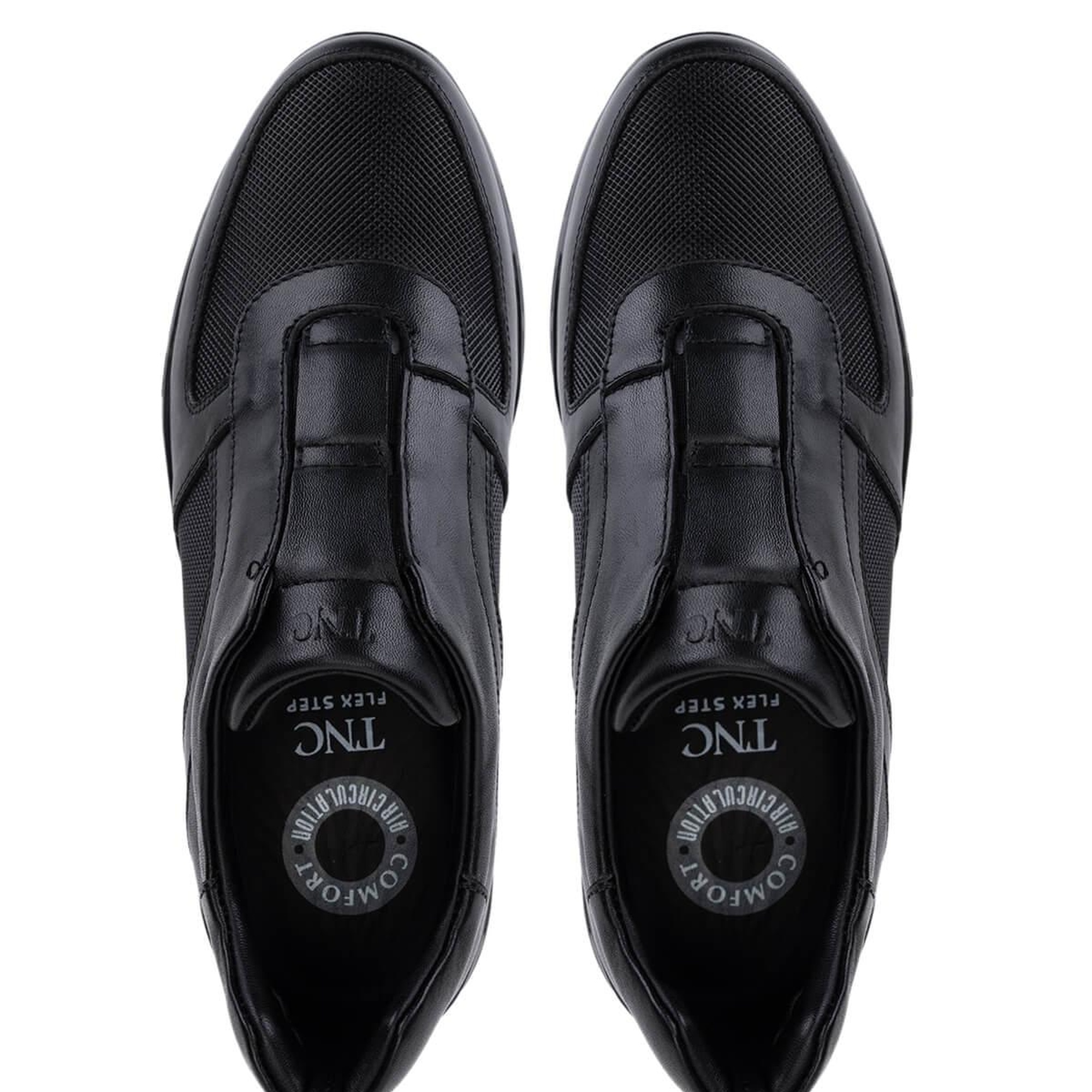 Tamer Tanca Erkek Hakiki Deri Siyah Sneakers & Spor Bot