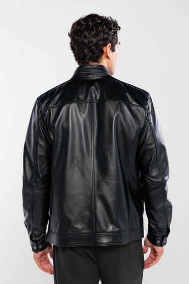  Tamer Tanca Erkek Hakiki Deri Siyah Deri Mont