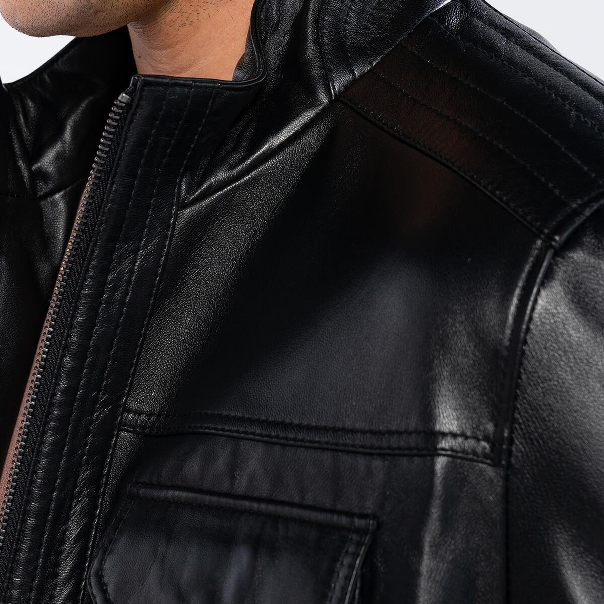 Tamer Tanca Erkek Hakiki Deri Siyah Deri Mont