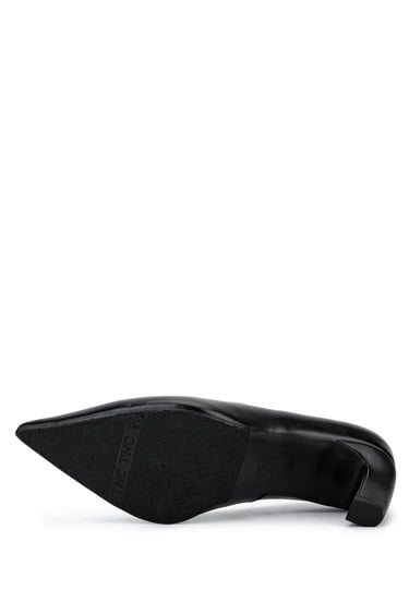  Tamer Tanca Kadın Hakiki Deri Siyah Deri Topuklu Ayakkabı