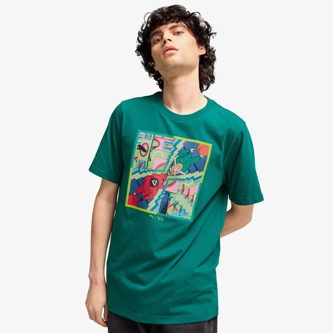  Puma X Squid Game Erkek Yeşil T-Shirt