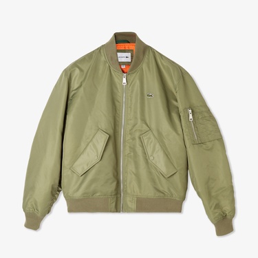  Lacoste Erkek Hakim Yaka Haki Bomber Ceket