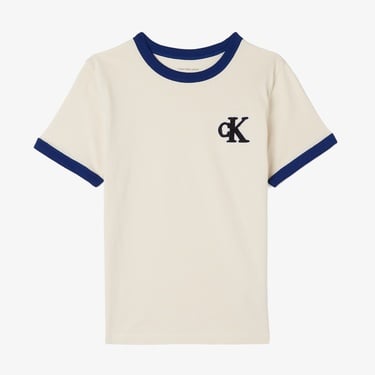  Calvin Klein Ringer Mono Çocuk Gri T-Shirt