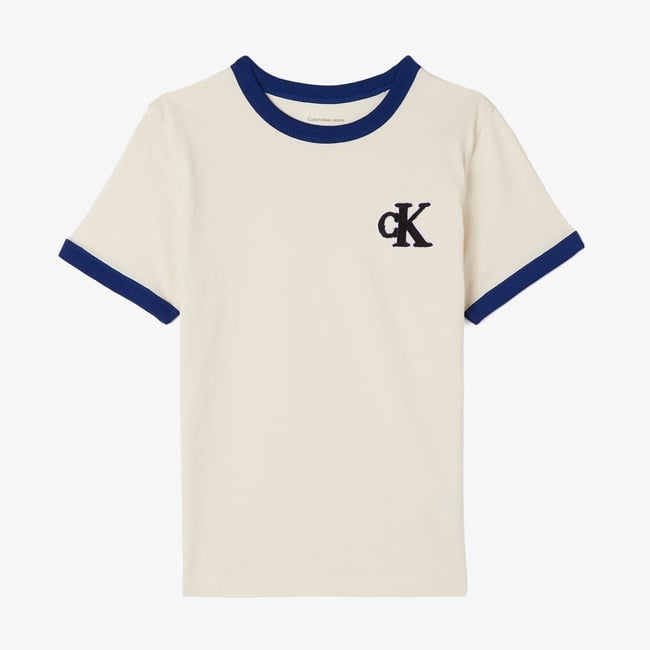  Calvin Klein Ringer Mono Çocuk Gri T-Shirt