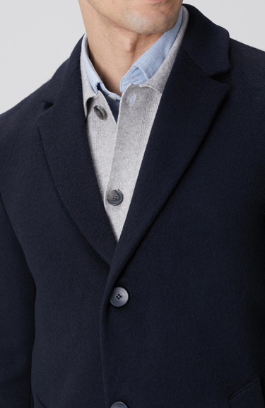  Network Erkek Lacivert Yün Mix Palto