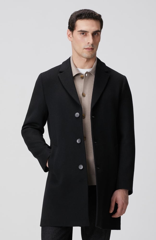  Network Erkek Siyah Yün Mix Palto