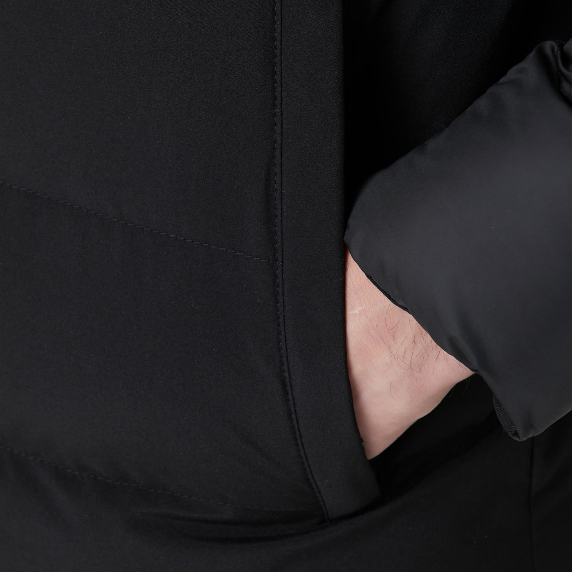 Network Erkek Siyah Kapüşonlu Ray Kapitoneli Casual Kaban