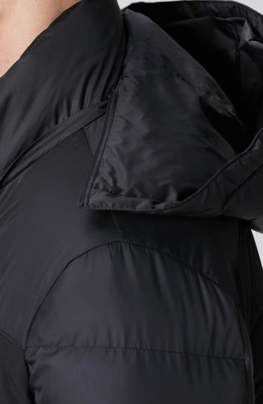  Network Erkek Siyah Kapüşonlu Ray Kapitoneli Casual Kaban