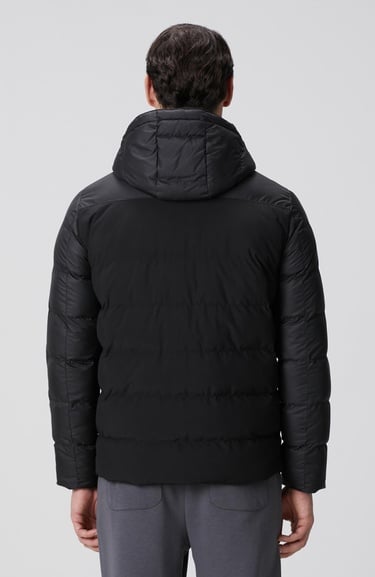  Network Erkek Siyah Kapüşonlu Ray Kapitoneli Casual Kaban