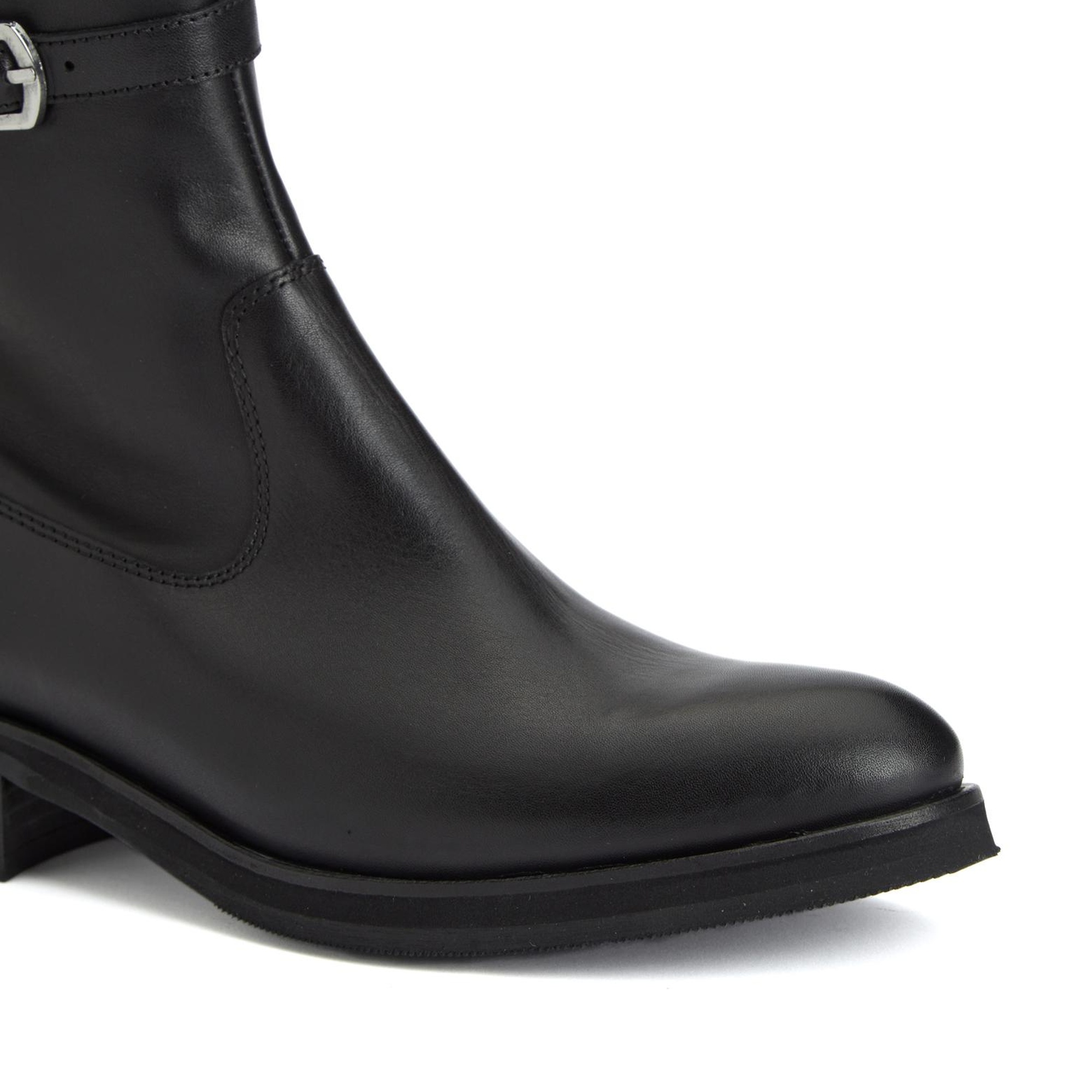 George Hogg Kadın Siyah Toka Detaylı Deri Bot