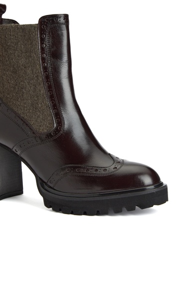  George Hogg Kadın Kahverengi Topuklu Chelsea Deri Bot