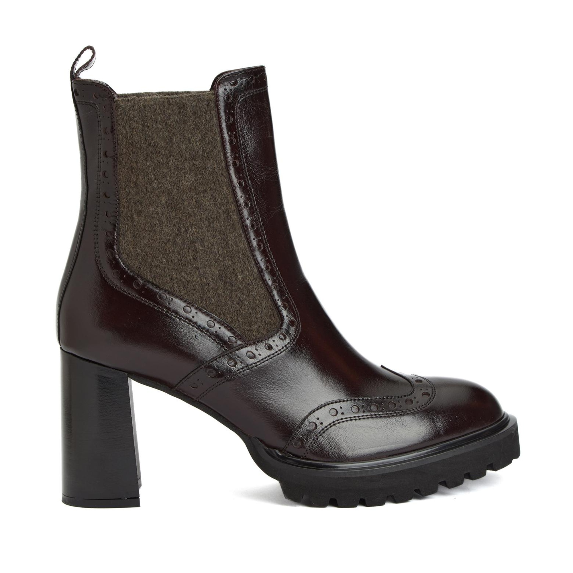 George Hogg Kadın Kahverengi Topuklu Chelsea Deri Bot