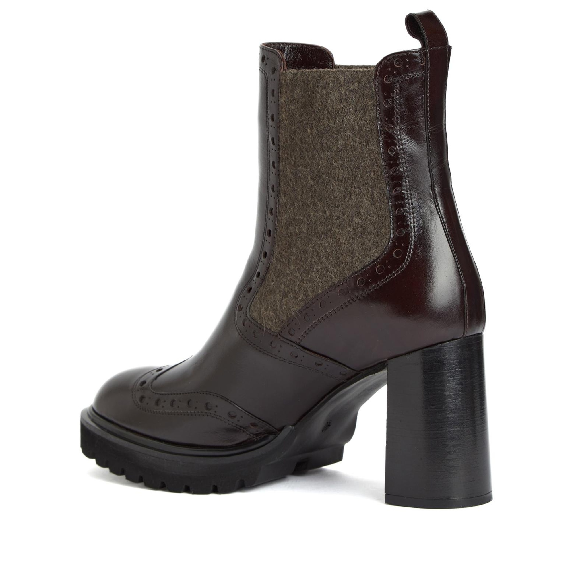 George Hogg Kadın Kahverengi Topuklu Chelsea Deri Bot