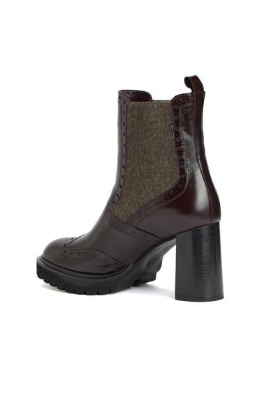  George Hogg Kadın Kahverengi Topuklu Chelsea Deri Bot