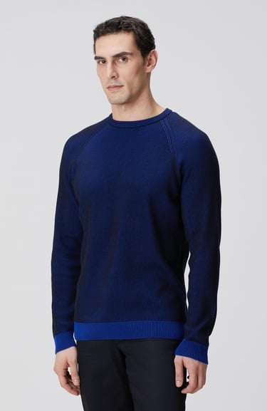  Network Erkek Lacivert Fitilli Kazak