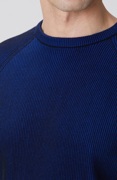  Network Erkek Lacivert Fitilli Kazak