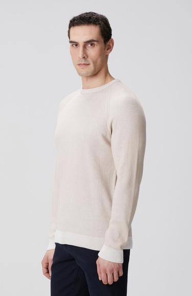  Network Erkek Bej Fitilli Kazak