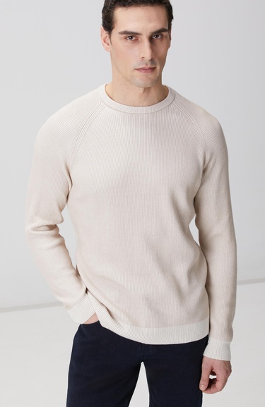  Network Erkek Bej Fitilli Kazak