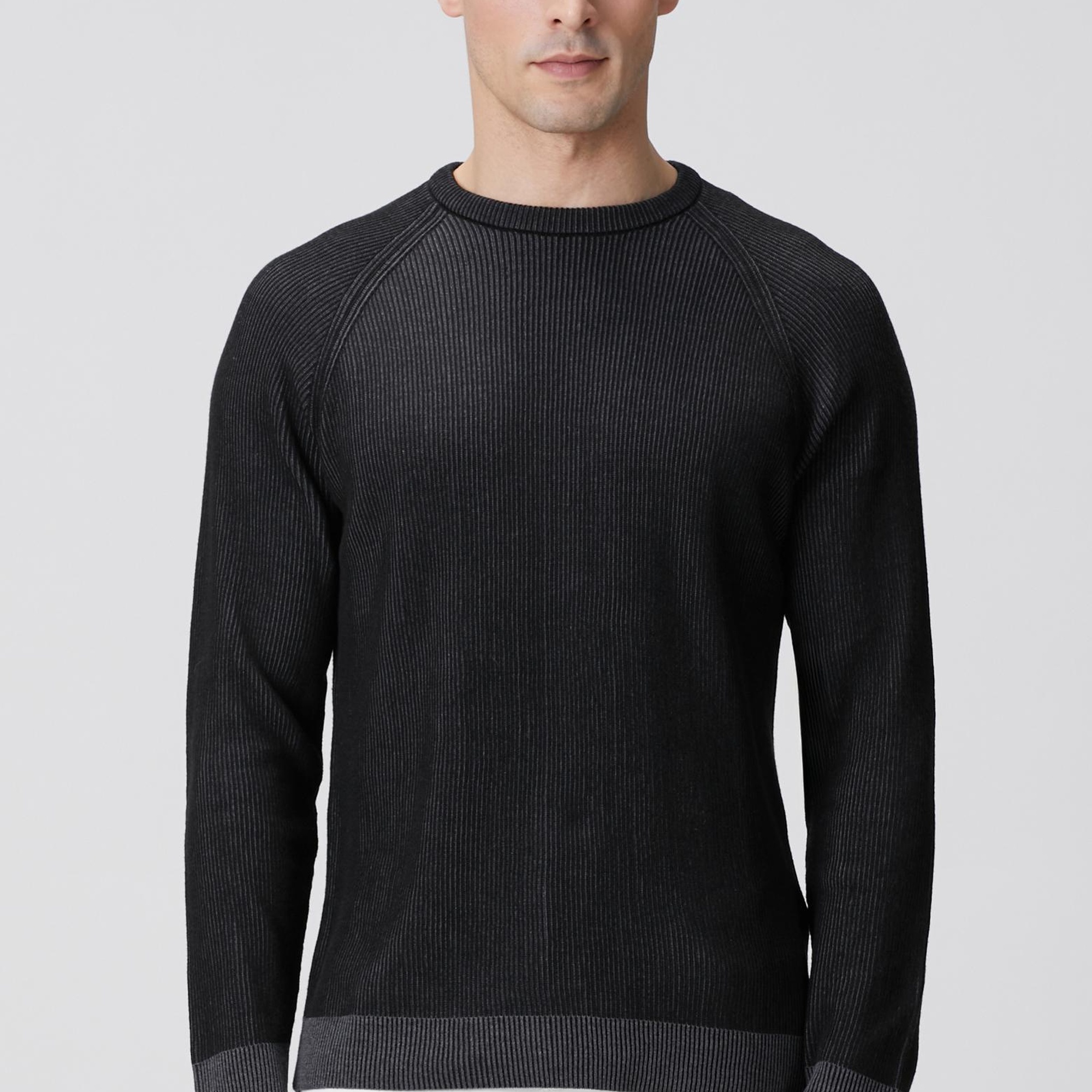 Network Erkek Siyah Fitilli Kazak