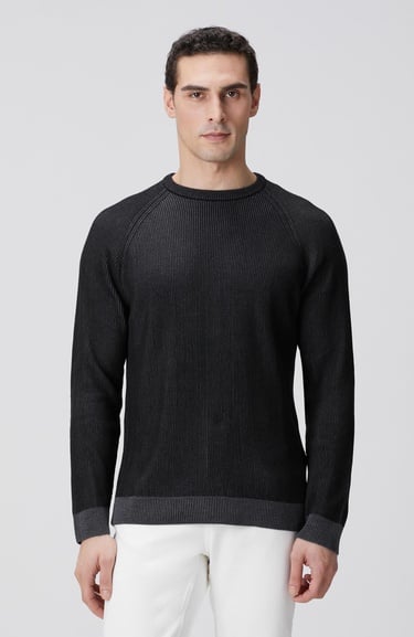  Network Erkek Siyah Fitilli Kazak