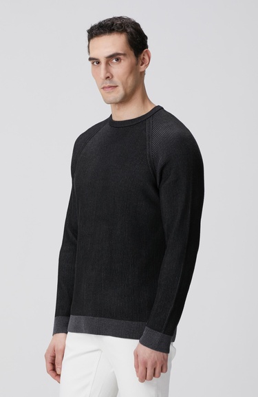  Network Erkek Siyah Fitilli Kazak